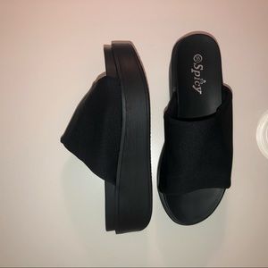 Platform black sandals